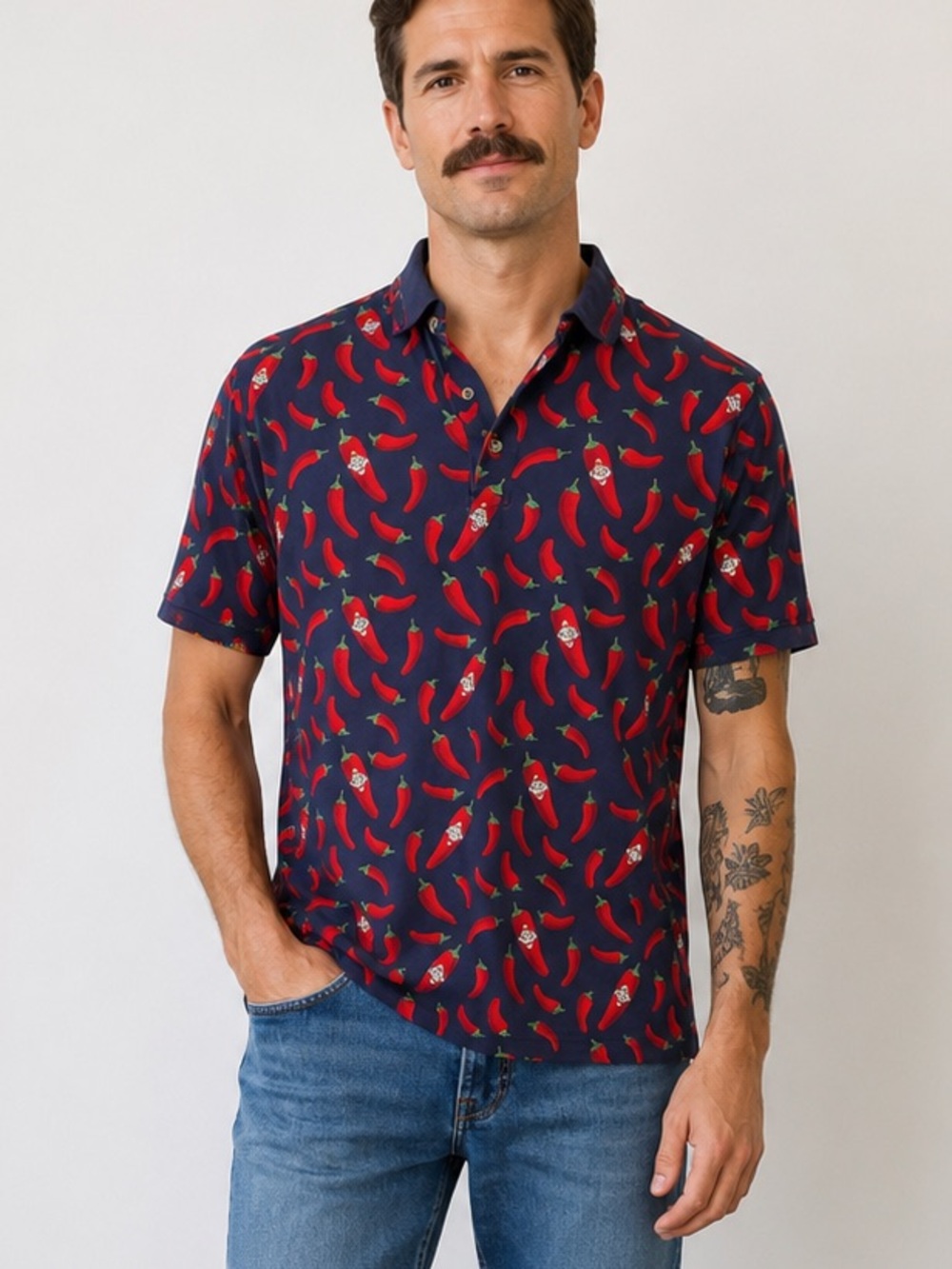 Tabasco blue Polo Shirt vintage 1990s- men’s size Large